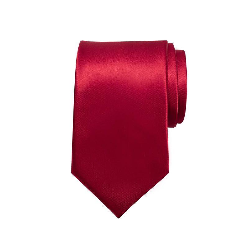 EK STYLING - Cravate en soie d'acétate - Rouge