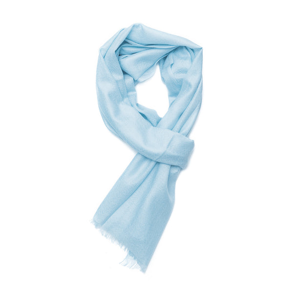 EK STYLING - Écharpe unie en pure laine - coloris  bleu ciel