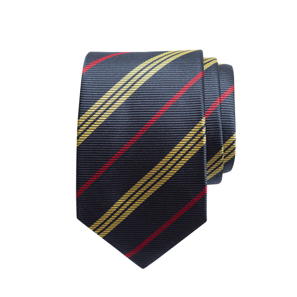 EK STYLING - Cravate en soie rayée 'Design navy'